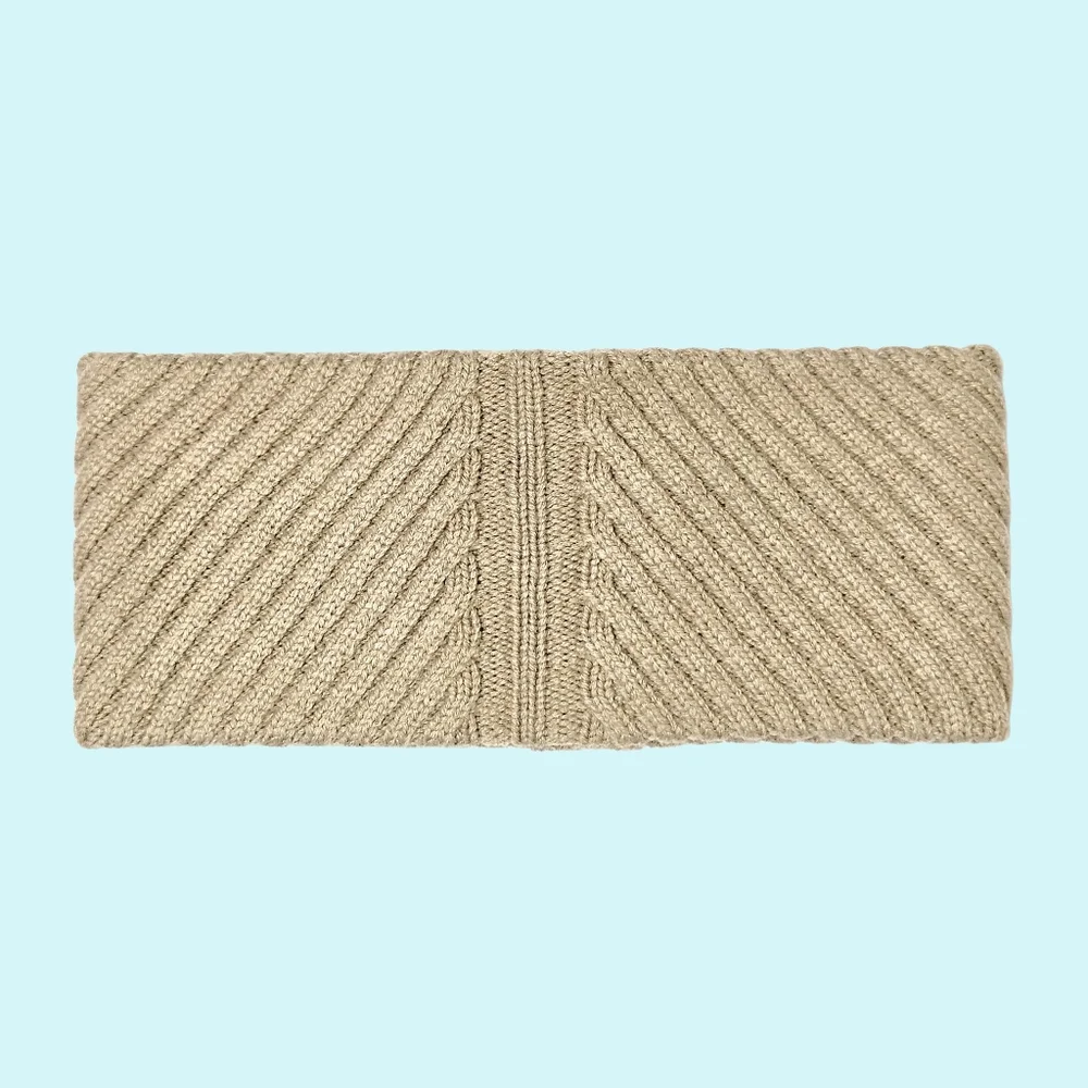 All Saints Headband Cortina Beige Wool Blend Traveling Rib Headband Outdoor Gift
